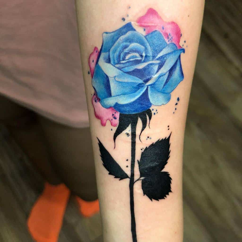 Blue Flower Rose Peony Temporary Tattoos Large Sticker Fake Waterproof  Tattoo Women Girl Tatoos Body Art Arm Sketch Tatoo Tatoos  Temporary  Tattoos  AliExpress