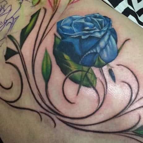 realistic blue rose tattoos jaymichaeltattoos