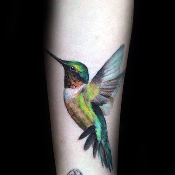 Cute Hummingbird with Flowers Tattoo Design – Tattoos Wizard Designs