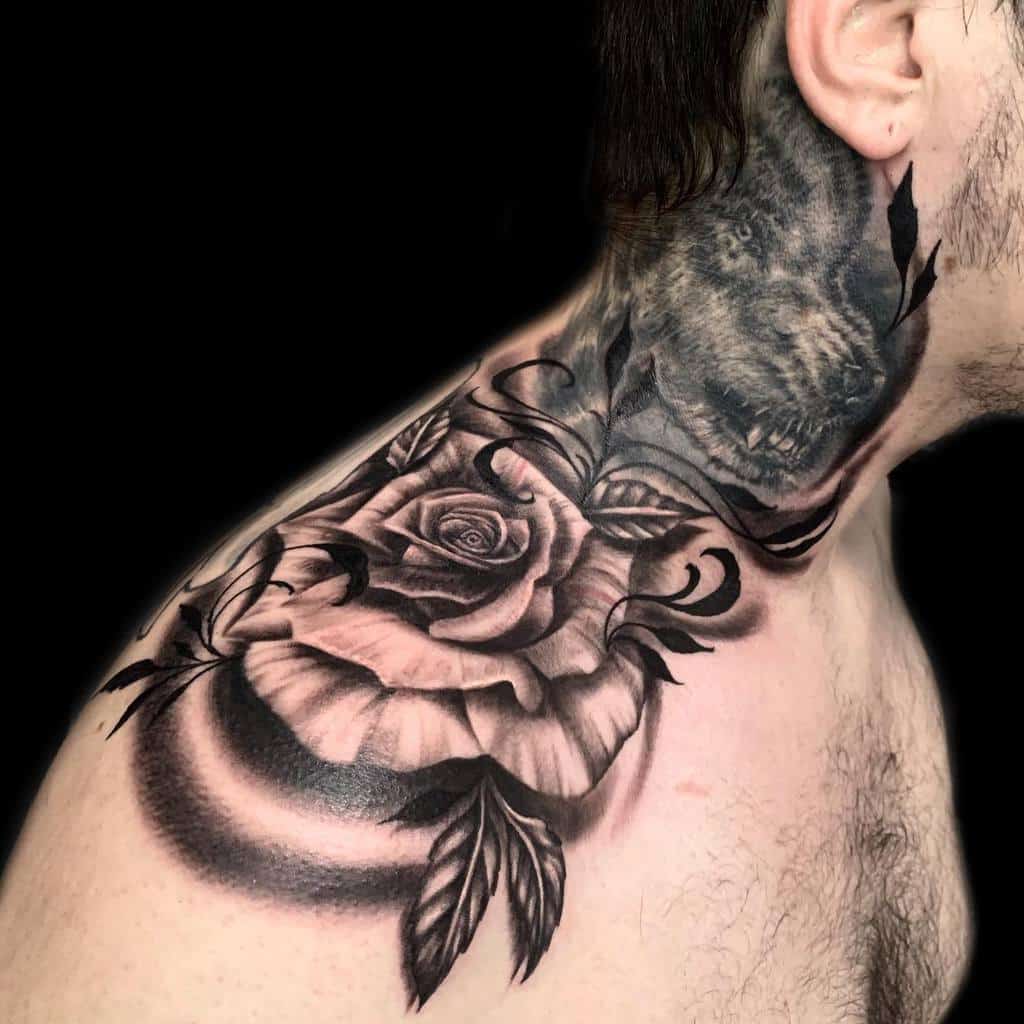 realistic flower shoulder tattoo jessikaelo_tattoo