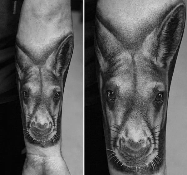 Realistic Forearm Cool Kangaroo Tattoo Design Ideas For Male