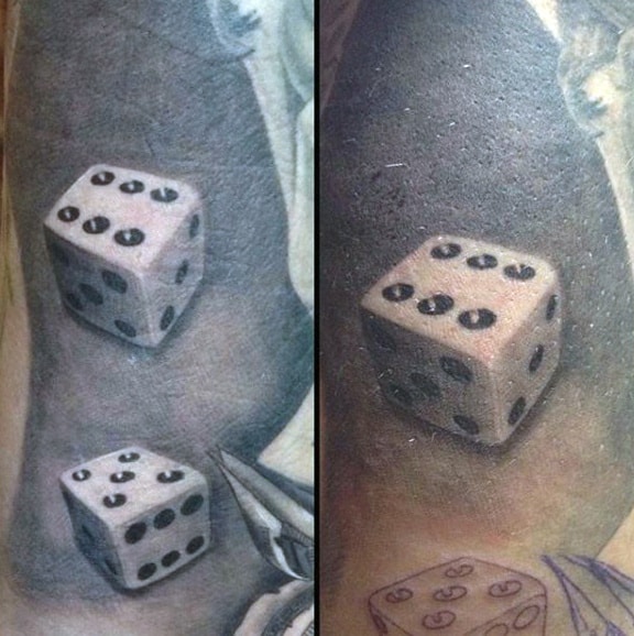 75 Dice Tattoos For Men The Gambler's Paradise Of Life