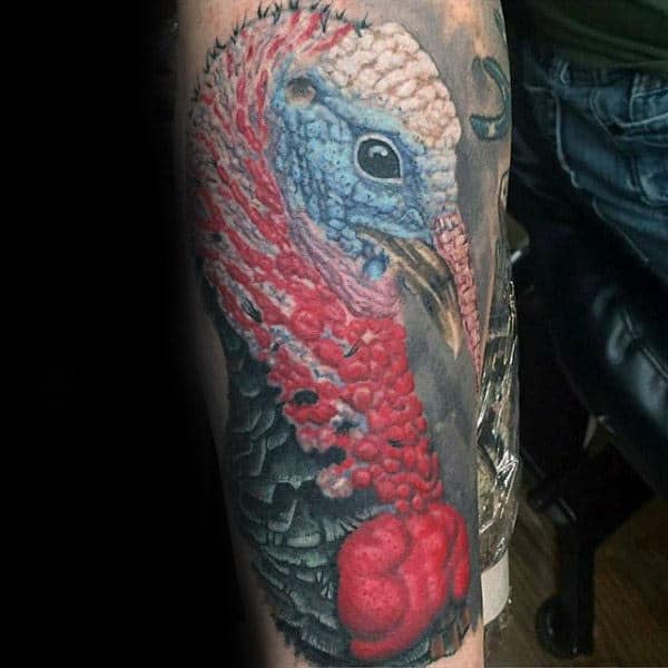 Realistic Male Turkey Tattoo Sleeve Ideas