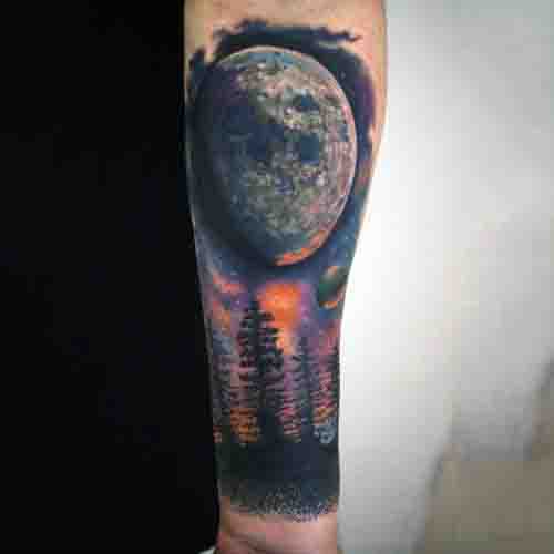Realistic Moon Tattoo On Wrist
