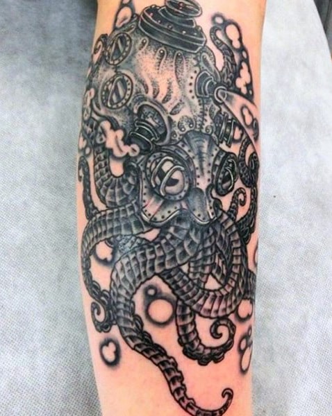 Realistic Octopus Tattoo On Man