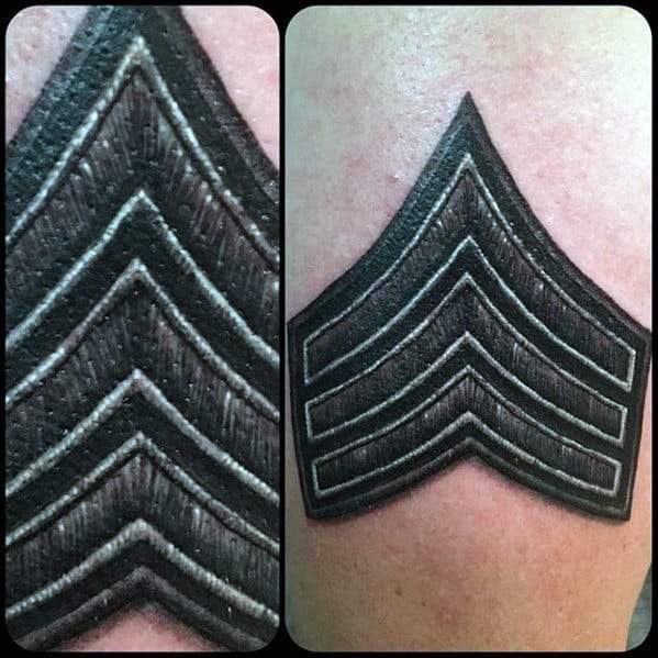Realistic Police Sargent Patch Mens Upper Arm Tattoos