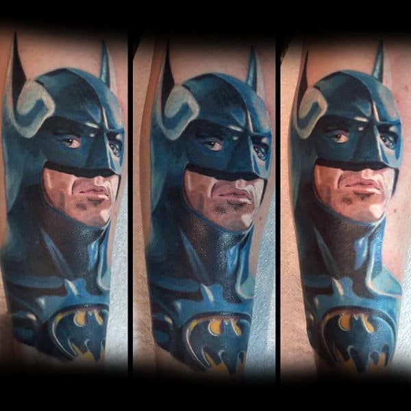 Realistic Portrait Batman Tattoo Designs For Guys
