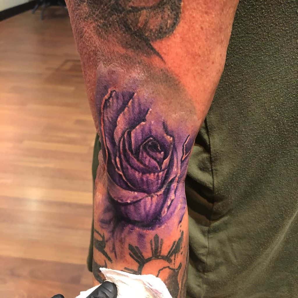 realistic purple rose tattoos foreverbluetattoo