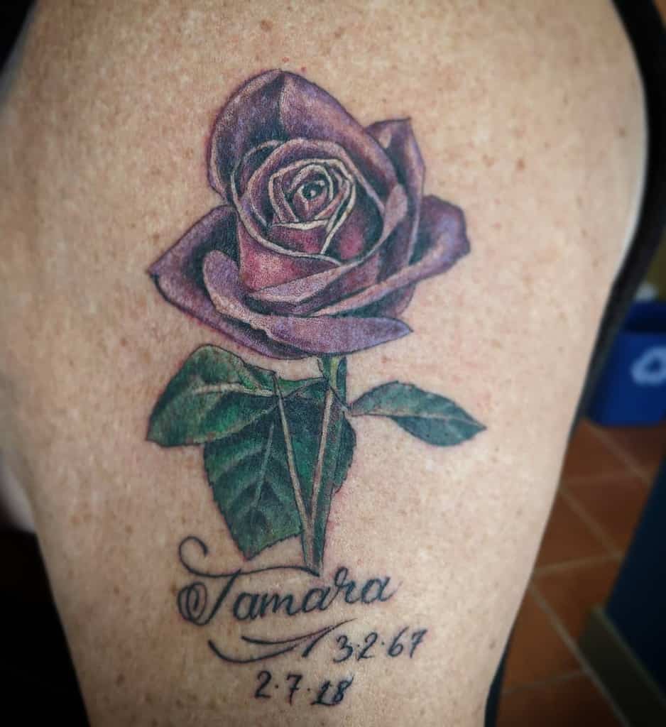 realistic purple rose tattoos keithlascruces