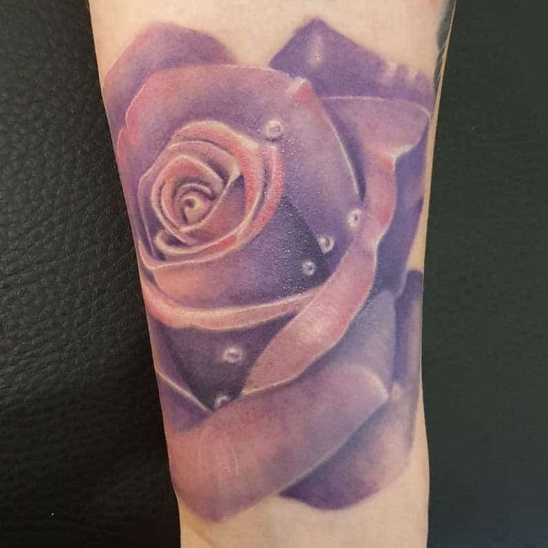 realistic purple rose tattoos llostangell