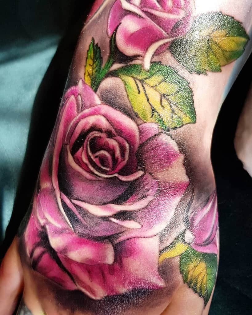 realistic rose hand tattoos marrielleo