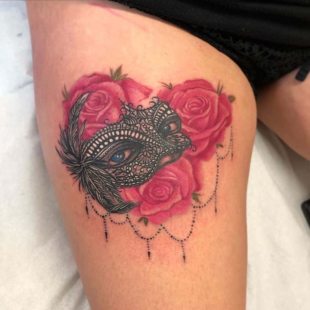 Realistic Rose Mandala Tattoo