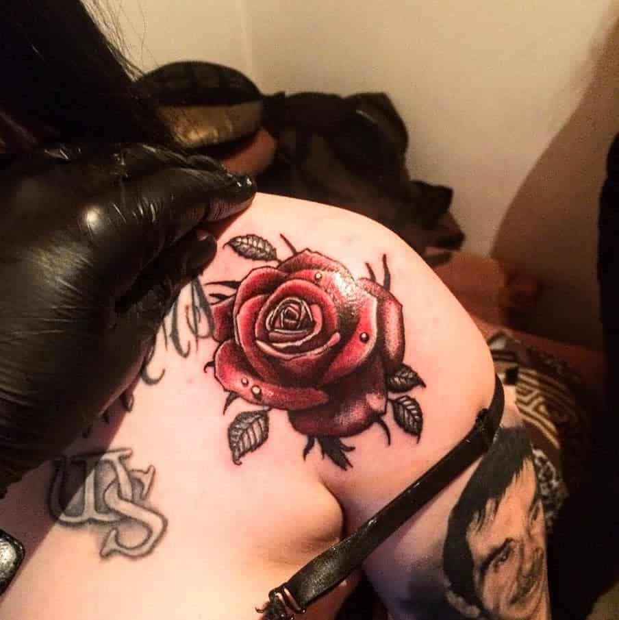realistic rose shoulder tattoos a_holodkov_tattoo