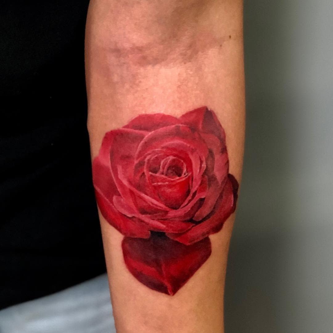 realistic simple rose tattoos tomas_teinture