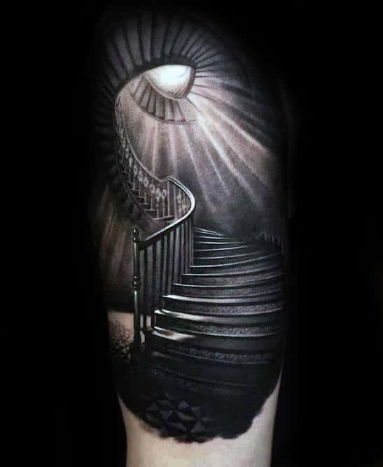 2. Heaven Tattoo Designs Featuring a Staircase.
