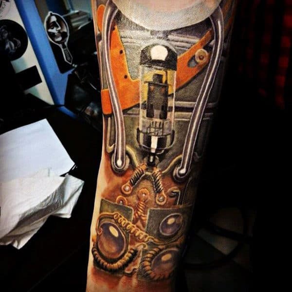 Realistic Steampunk Tattoo Guys Sleeves