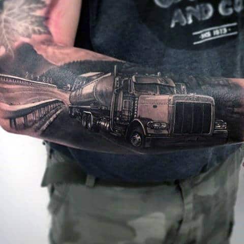 Semi Truck Tattoos Truck tattoo in 2023  Truck tattoo Trucker tattoo  Tattoos