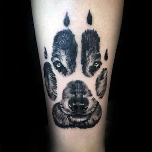 Realistic Wolf Paw Male Tattoo On Forearm