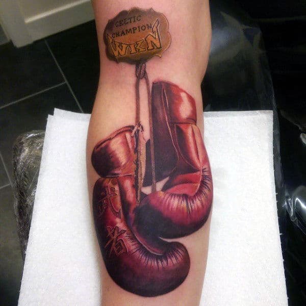 Boxing gloves tattoos are surprisingly popular these days