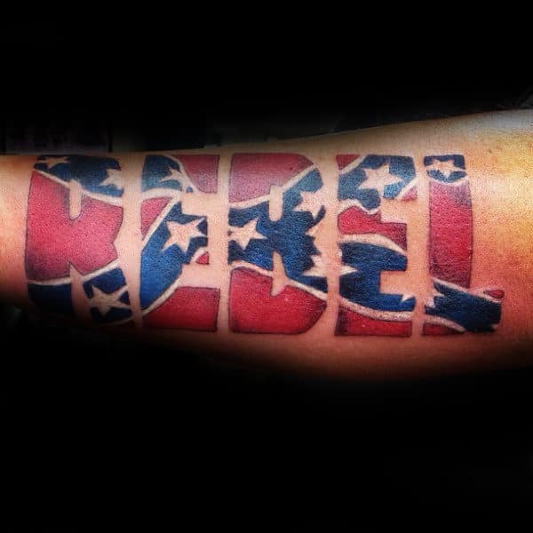 30 Rebel Flag Tattoos For Men - American Revelry Design Ideas