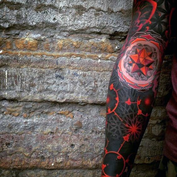 Red And Black Tattoo Designs For Guys