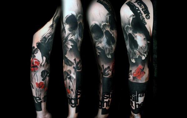 Red And Black Tattoo Ideas For Gentlemen