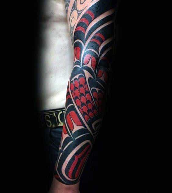 Red And Black Tattoo Ideas For Males