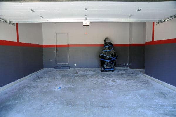 Red And Grey Garage Wall Painting Ideas