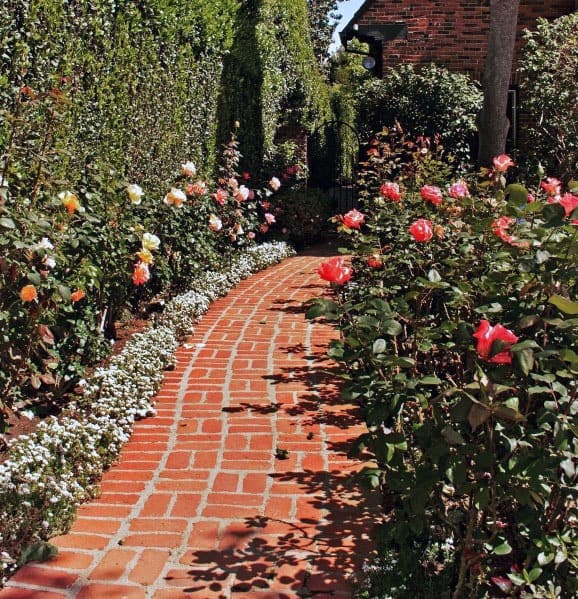 Red Brick Garden Walkway Path Home Designs