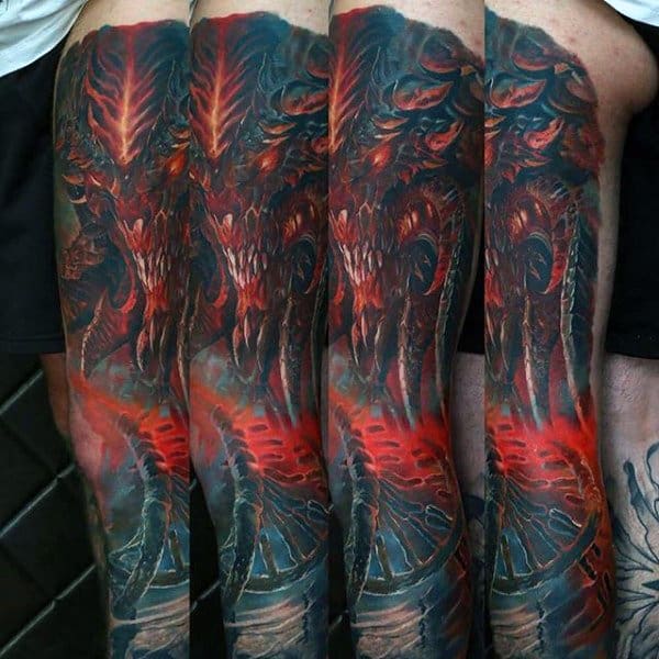 Red Demon Tattoo For Men