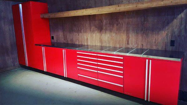 red garage cabinet ideas 