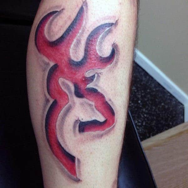 Red Ink 3d Browning Tattoos For Males