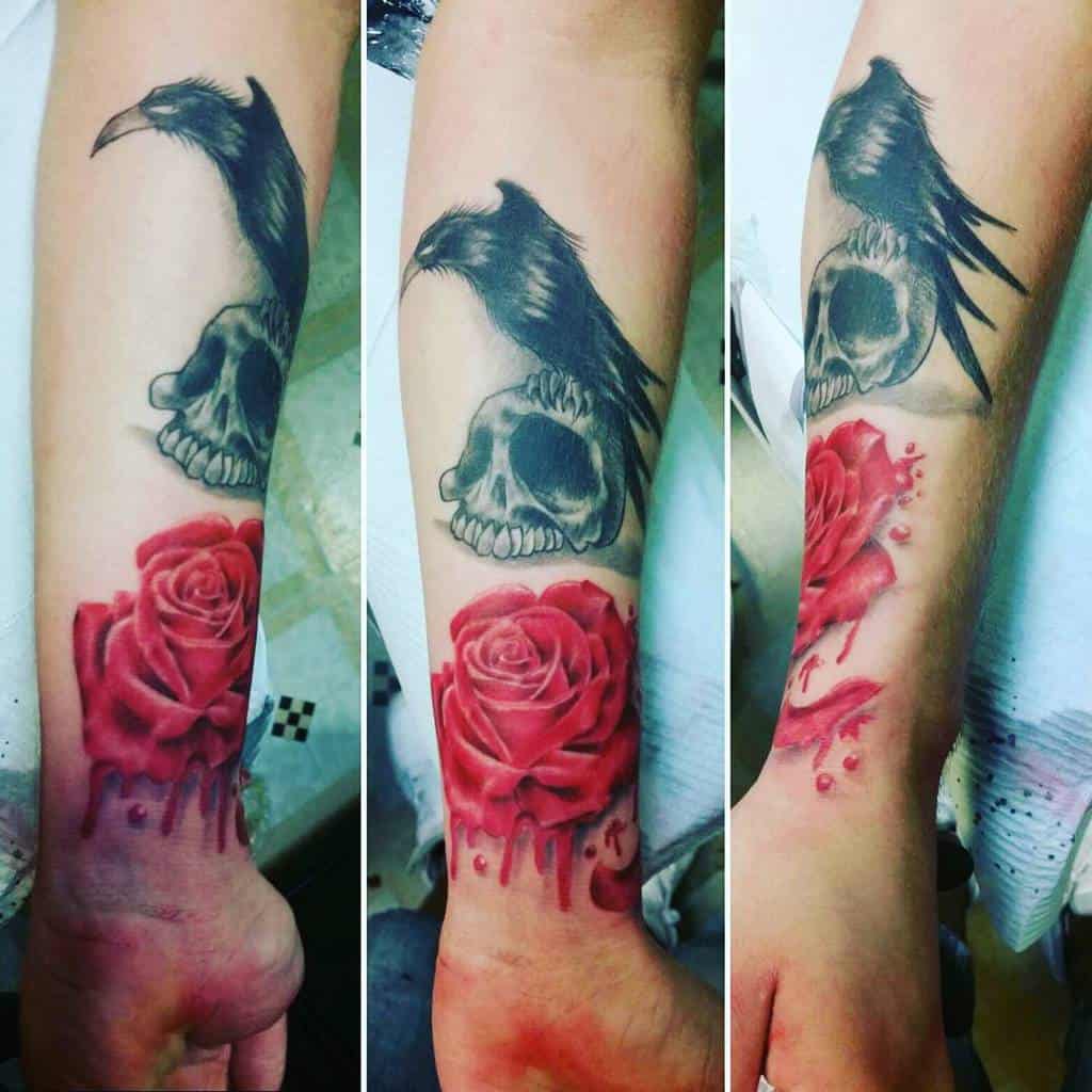 Tattoo uploaded by ssab_tattooer • sometimes I do color works.. #rose  #dagger #Schoolgirl • Tattoodo