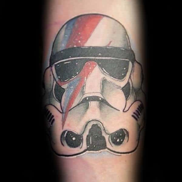 Red White And Blue Stormtrooper Mens Arm Tattoos
