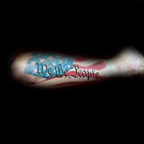 Red White And Blue We The People Guys Tattoos