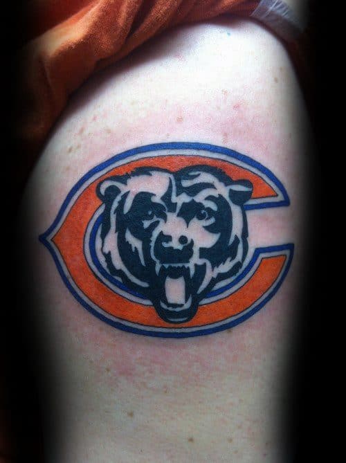 Remarkable Chicago Bears Tattoos For Males On Thigh