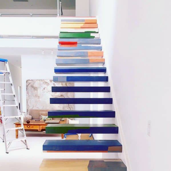 66 Unique Painted Stairs Ideas for Inspiration