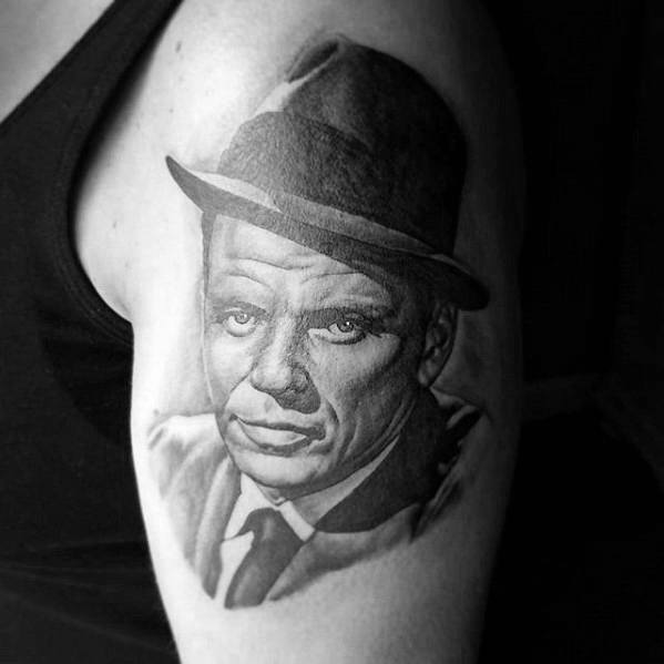 Remarkable Frank Sinatra Tattoos For Males On Upper Arm
