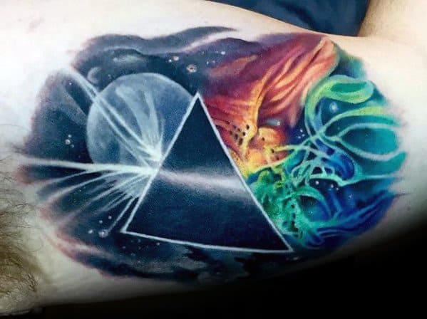 Remarkable Inner Arm Bicep Dark Side Of The Moon Tattoos For Males