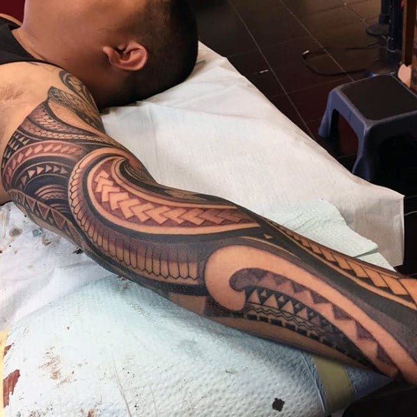 Remarkable Polynesian Sleeve Awesome Tribal Tattoos For Males