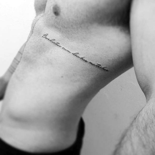 Remarkable Simple Rib Cage Side Latin Tattoos For Males