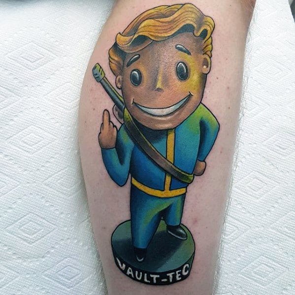 60 Vault Boy Tattoo Designs For Men Fallout Ink Ideas