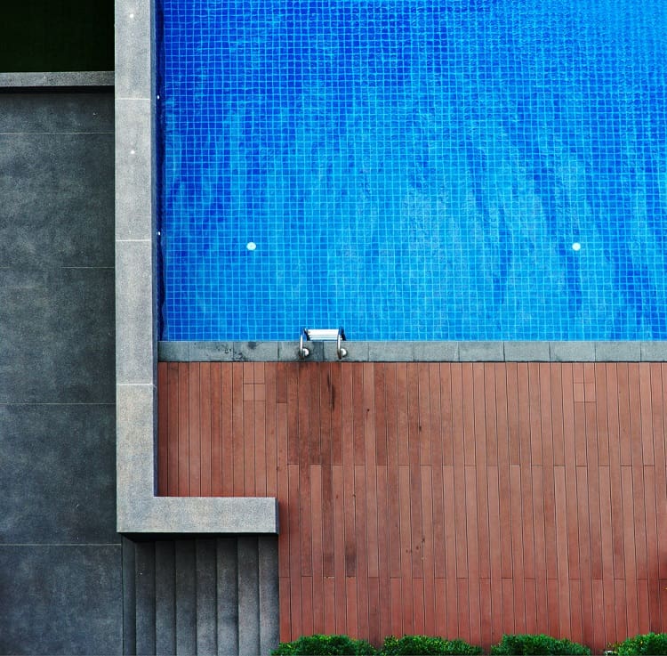 residential building above ground pool