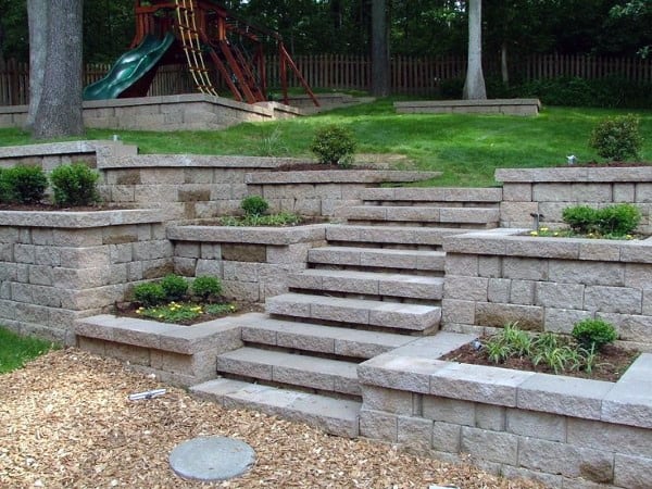 Simple Retaining Wall with Slender Tiers