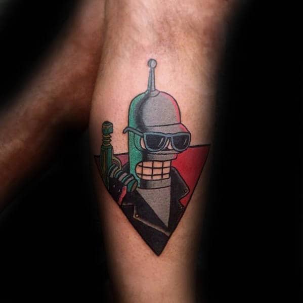 40 Bender Tattoo Designs For Men - Futurama Robot Ink Ideas