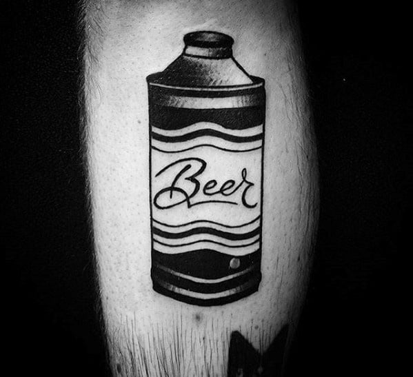 Retro Simple Beer Tattoo On Men
