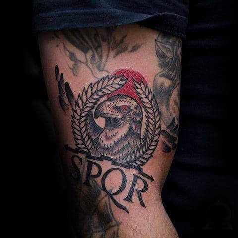 Retro Spqr Mens Old School Outer Arm Tattoo Designs