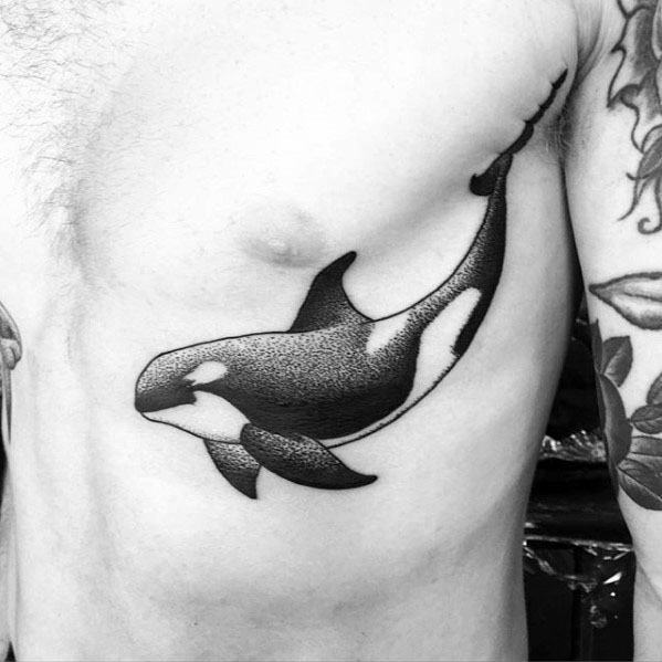 Rib Cage Orca Tattoo Ideas On Guys