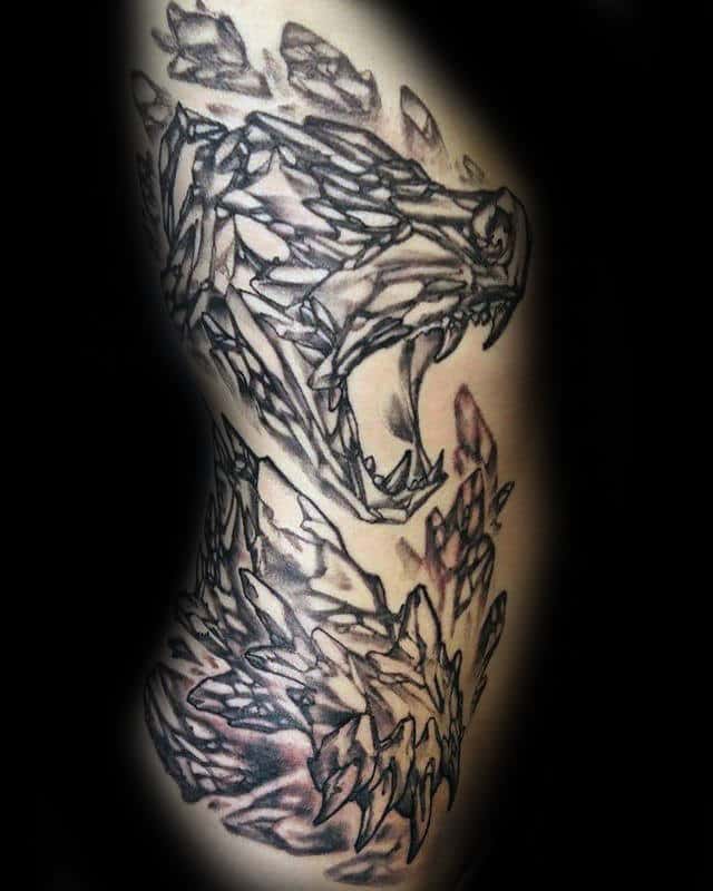 Rib Cage Side Bear Claw Abstract Tattoos For Men
