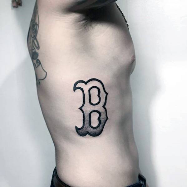 Rib Cage Side Boston Red Sox Tattoo Ideas For Gentlemen